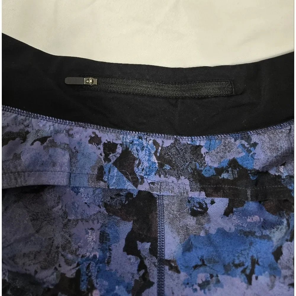 LULULEMON screen camo‎ multi black speed up running micro shorts 10